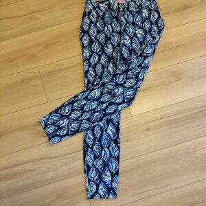 Lilly Pulitzer Keliani Stretch Pant High Tide Navy Drop In Navy Shell Size 4